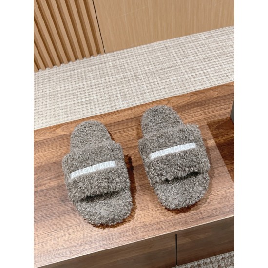 Balenciaga Lambswool Slippers