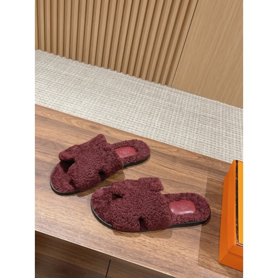 Hermes Wool Slippers