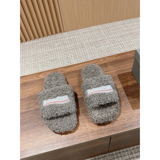 Balenciaga Lambswool Slippers