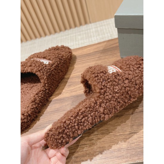 Balenciaga Lambswool Slippers