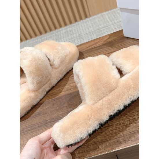 CELINE sheepskin slippers