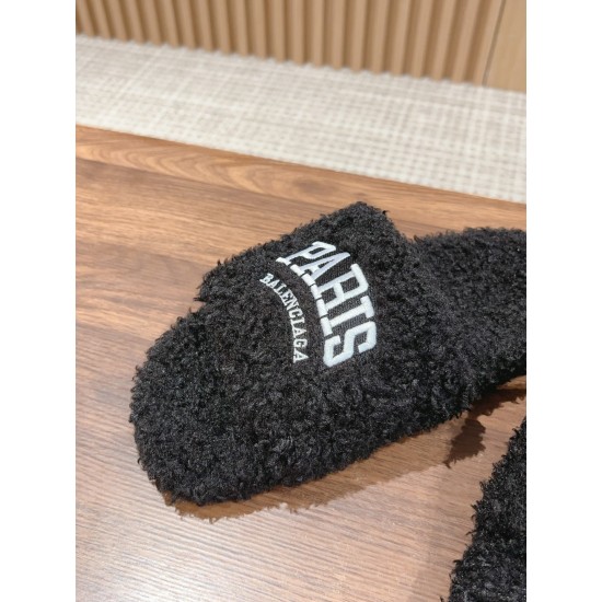 Balenciaga Lambswool Slippers