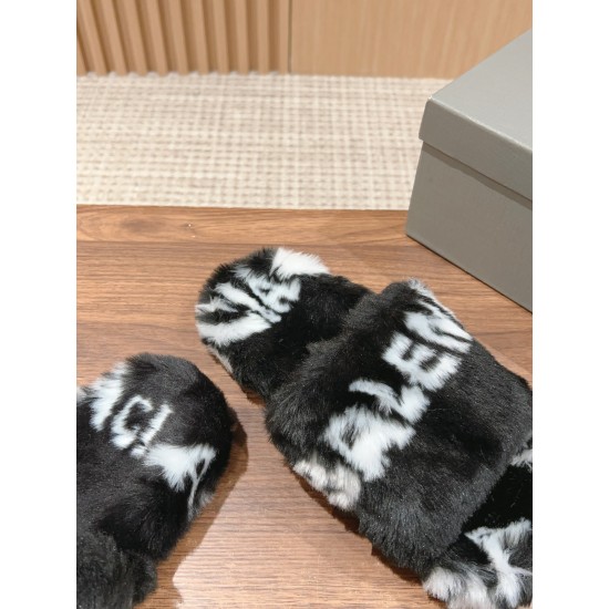 Balenciaga Lambswool Slippers