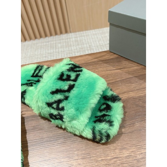 Balenciaga Lambswool Slippers