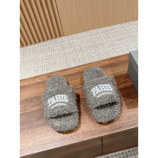 Balenciaga Lambswool Slippers