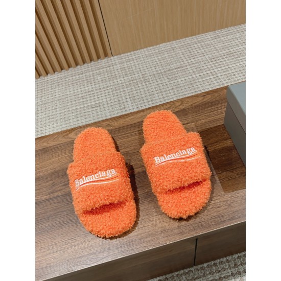 Balenciaga Lambswool Slippers