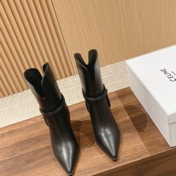 CELINE Calfskin Pointed Toe Boots