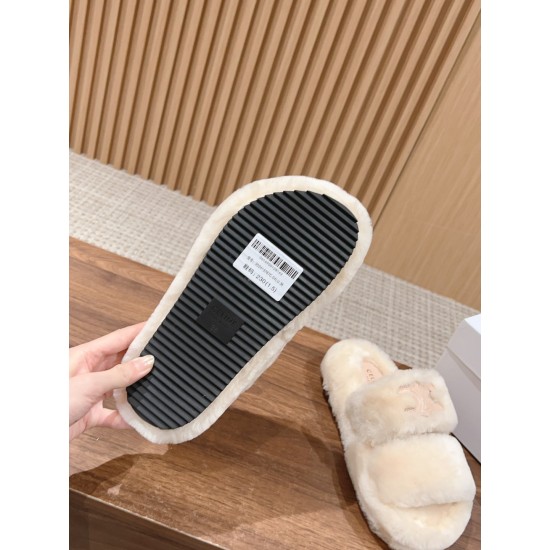 CELINE sheepskin slippers