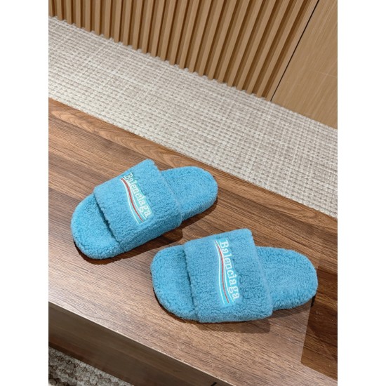 Balenciaga Lambswool Slippers