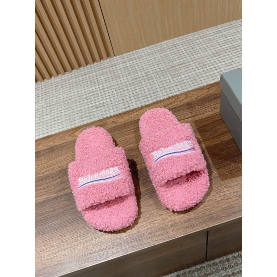 Balenciaga Lambswool Slippers