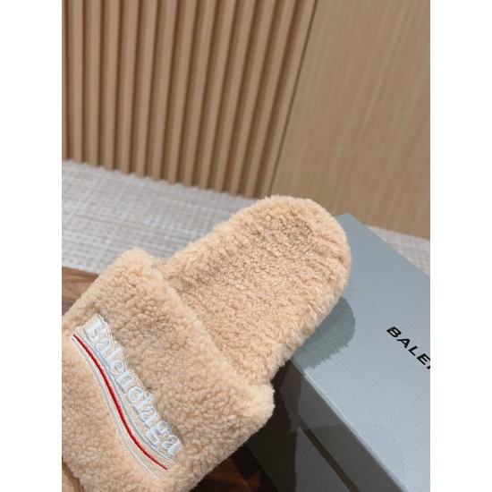 Balenciaga Lambswool Slippers