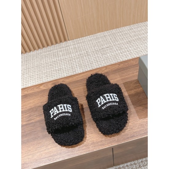 Balenciaga Lambswool Slippers