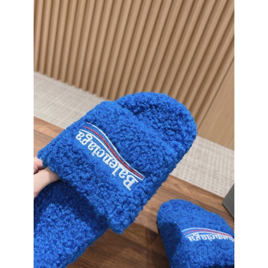 Balenciaga Lambswool Slippers