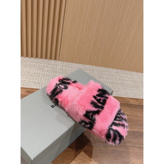 Balenciaga Lambswool Slippers