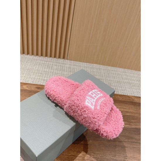 Balenciaga Lambswool Slippers