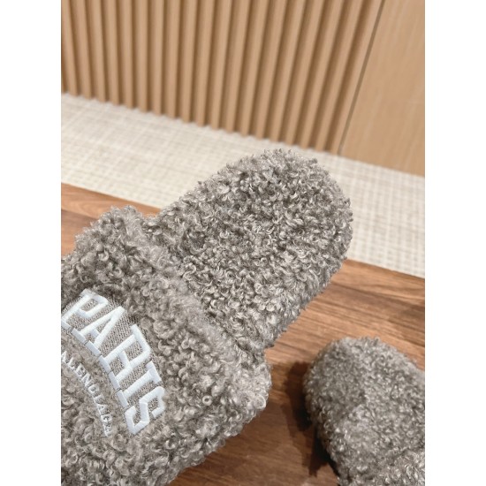 Balenciaga Lambswool Slippers