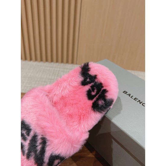 Balenciaga Lambswool Slippers