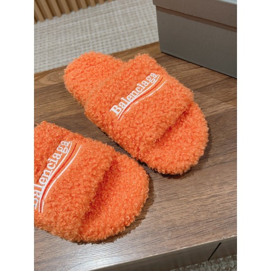 Balenciaga Lambswool Slippers