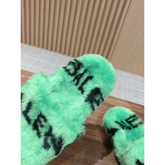 Balenciaga Lambswool Slippers