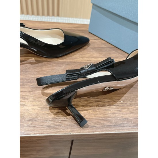 Prada Patent leather slingback pumps