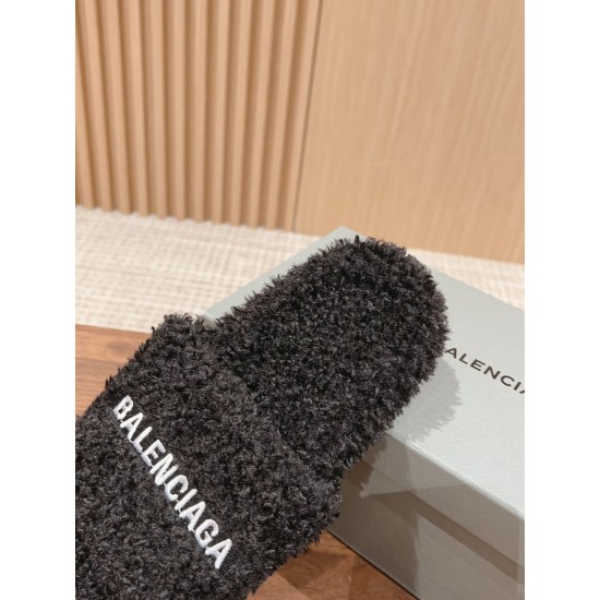 Balenciaga Lambswool Slippers