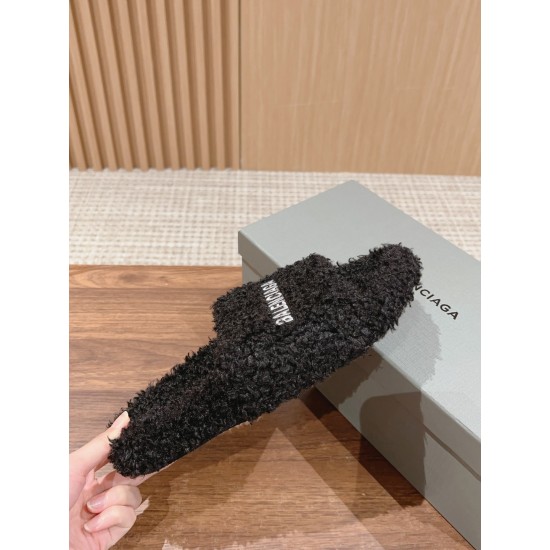 Balenciaga Lambswool Slippers