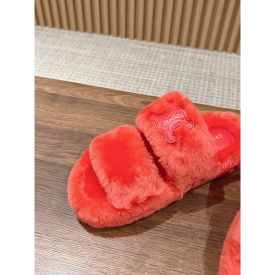 CELINE sheepskin slippers