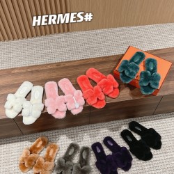 Hermes Woolen Slippers