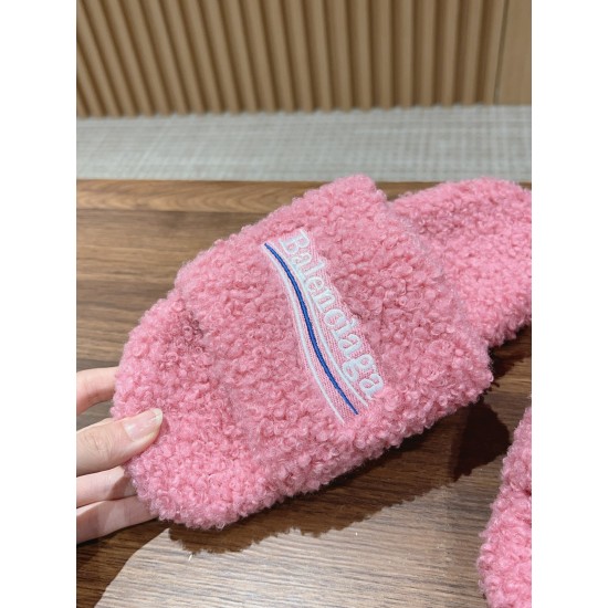 Balenciaga Lambswool Slippers