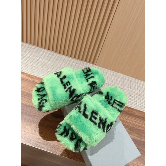 Balenciaga Lambswool Slippers