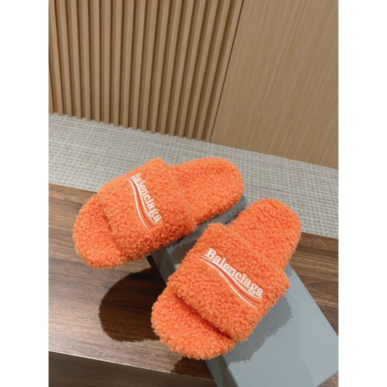 Balenciaga Lambswool Slippers