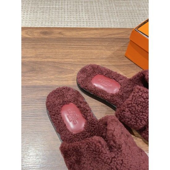 Hermes Wool Slippers