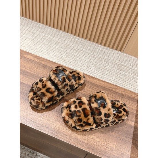 CELINE sheepskin slippers