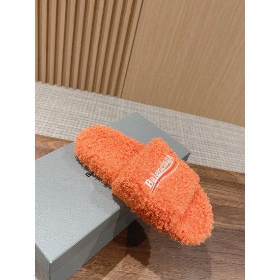 Balenciaga Lambswool Slippers