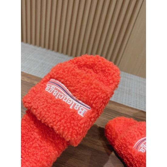 Balenciaga Lambswool Slippers