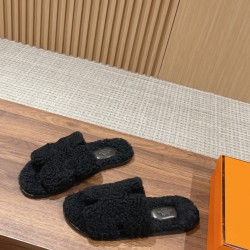 Hermes Wool Slippers