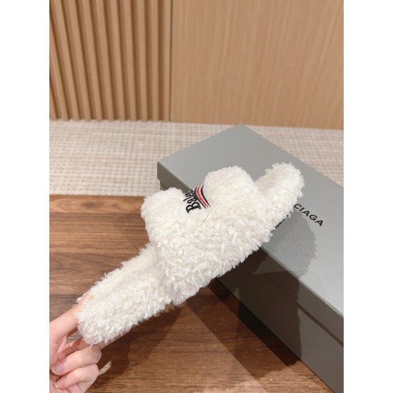 Balenciaga Lambswool Slippers