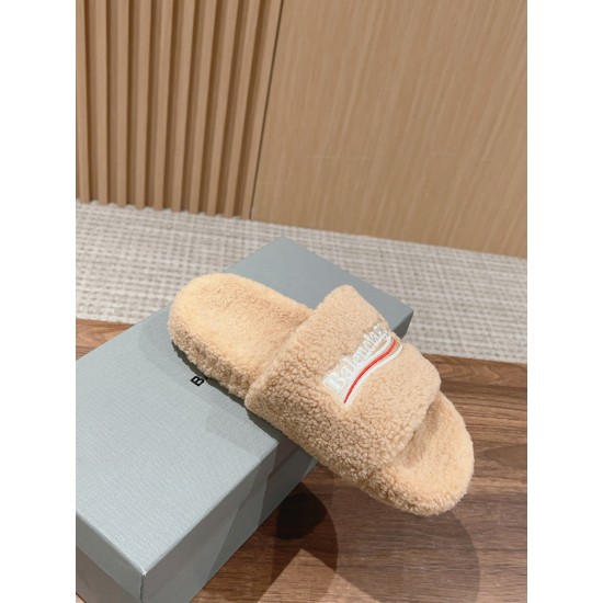 Balenciaga Lambswool Slippers