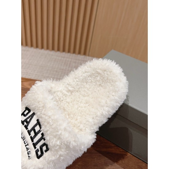 Balenciaga Lambswool Slippers