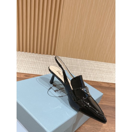 Prada Patent leather slingback pumps