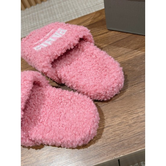 Balenciaga Lambswool Slippers