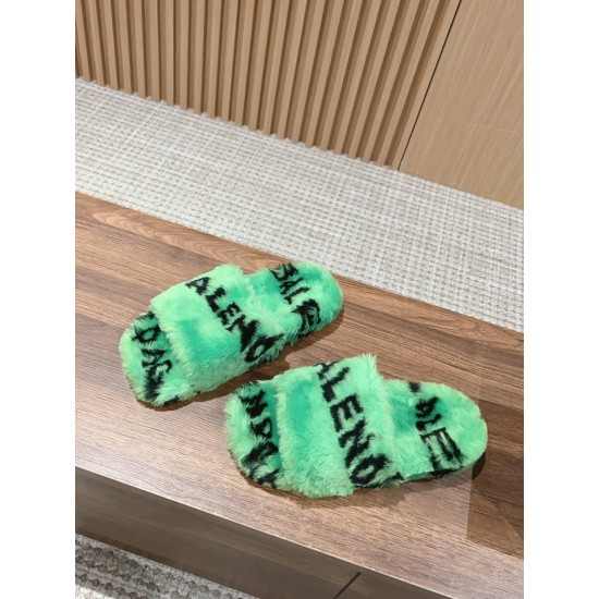 Balenciaga Lambswool Slippers