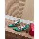 Roger Vivier Crystal Buckle Strap Pointed Toe Shoes