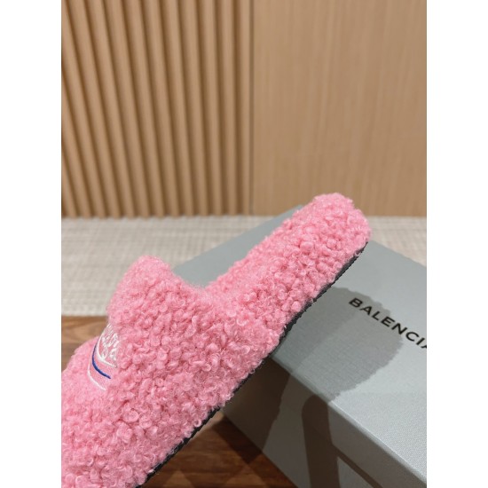 Balenciaga Lambswool Slippers