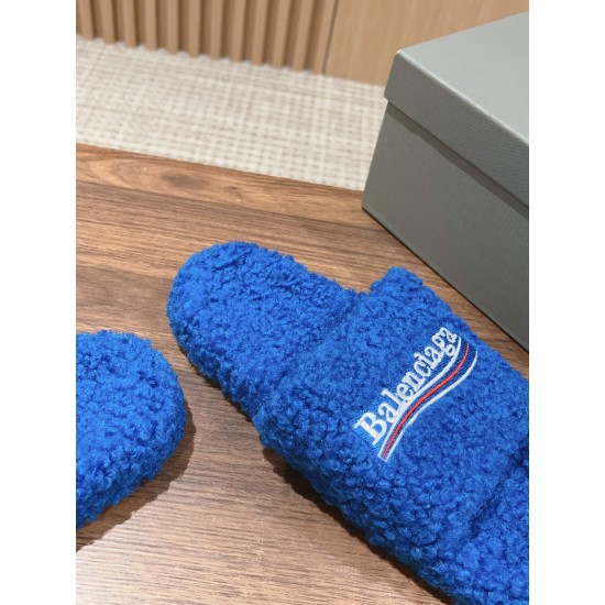 Balenciaga Lambswool Slippers