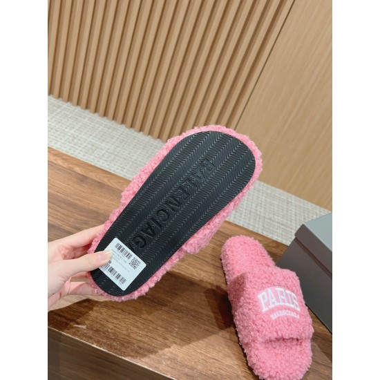 Balenciaga Lambswool Slippers