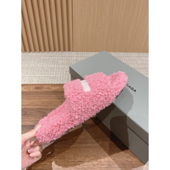 Balenciaga Lambswool Slippers