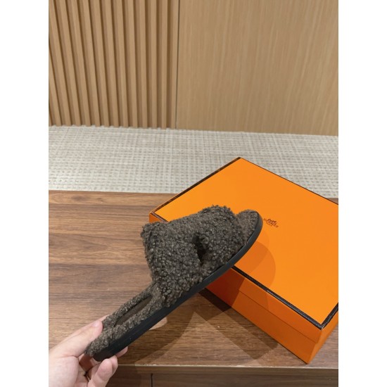 Hermes Wool Slippers