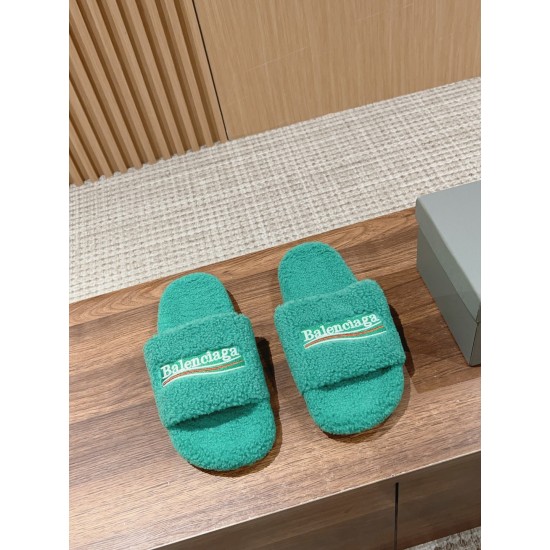 Balenciaga Lambswool Slippers