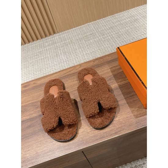 Hermes Wool Slippers